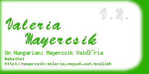 valeria mayercsik business card